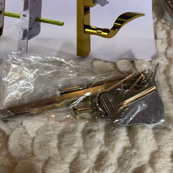 House Guard Hinged Patio Door Handle System (Brass) - Picture 10 of 12